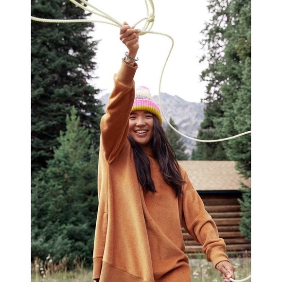 Aerie oversized coziest desert sweatshirt camel brown size XS - Picture 2 of 10